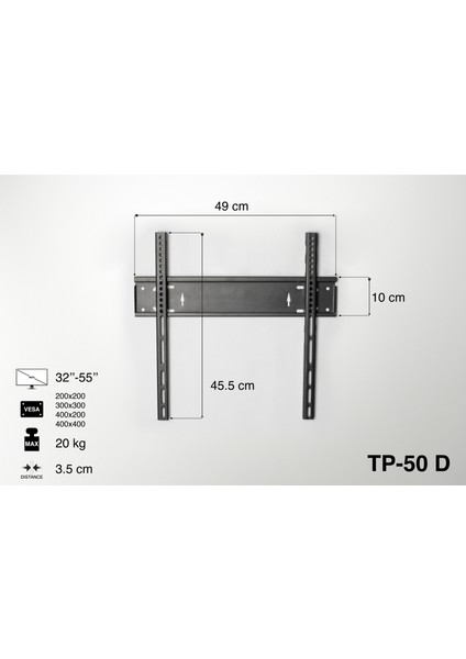TP-50D Sabit Dar Model Duvar Askıaparatı