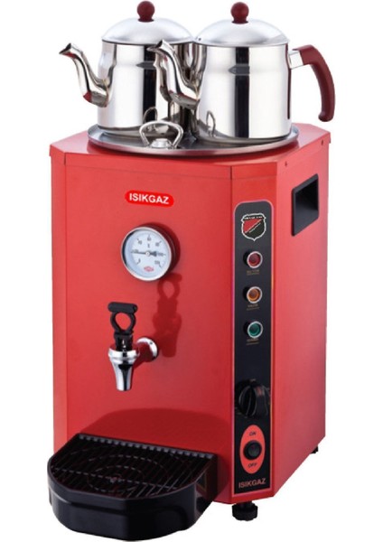 Silverinox Jumbo Çay Makinesi 13 Lt. 1750 W. Kırmızı Profesyonel Endüstriyel