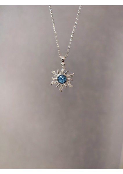 Kadın Çelik Opal Taşlı Güneş Kolye modelleri