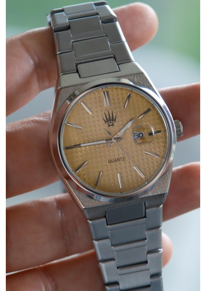 Vortex Silver Yellow Çelik Kol Saati