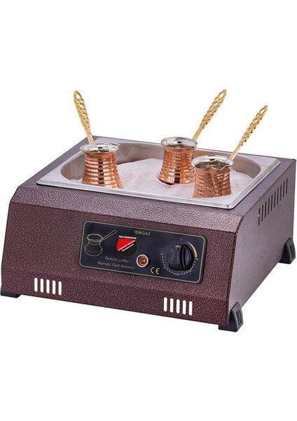 Bakır 3 Fincan Kapasiteli Elektrikli Set Üstü Kumda Kahve Makinesi