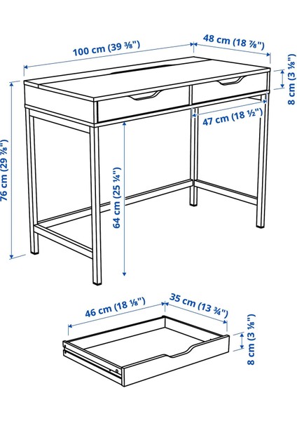 Alex Çalışma Masası Venge 100X48 cm fiyatları