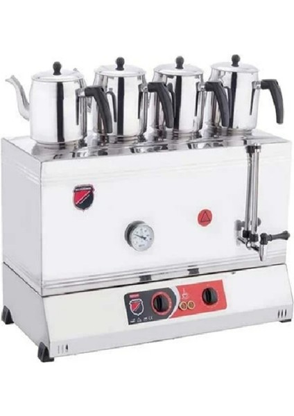 2123 Çay Ocağı, 4 Demlikli, Kaynaklı, Elektrikli, 58 Litre, Paslanmaz