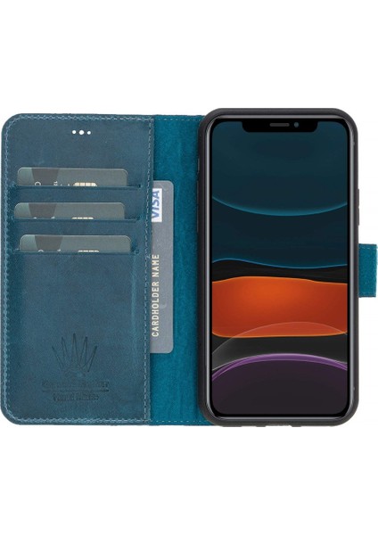 MAGIC WALLET IPHONE 11 PRO TURKUAZ CUZDAN + KILIF