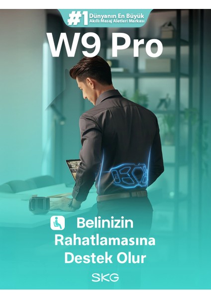 W9 Pro Taşınabilir Bel ve Sırt Masaj Robotu