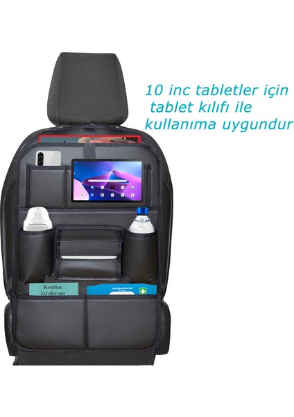 Rodos Serisi Oto Koltuk Arkası Deri Eşya Düzenleyici Araç içi Organizer Siyah modelleri