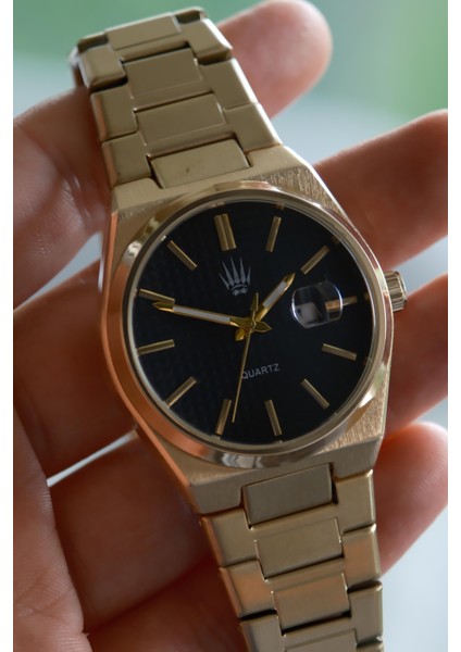 Vortex Gold Black Çelik Kol Saati