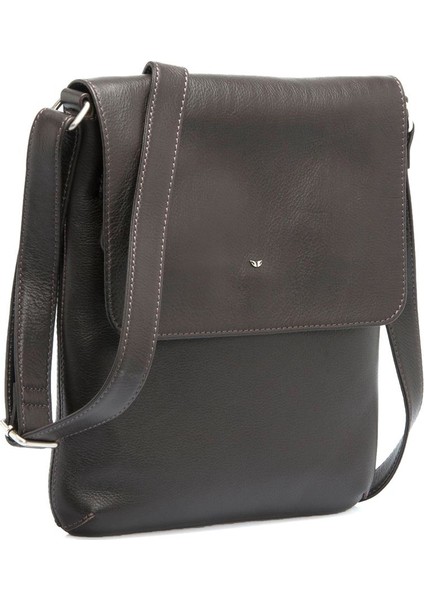 Kahve Hakiki Deri Unisex Çapraz Askılı Çanta - S1AC00002942-A87