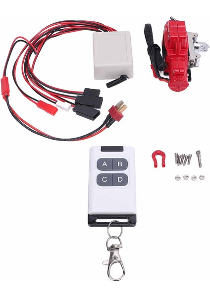 1/10 Rc Araba Vinç Uzaktan Kumanda ile T Fiş Uzatma Kablosu Alüminyum Alaşım Rc Paletli Araba Metal Vinç 4 D90 D110 Rc Araba Kırmızı (Yurt Dışından) fiyatları