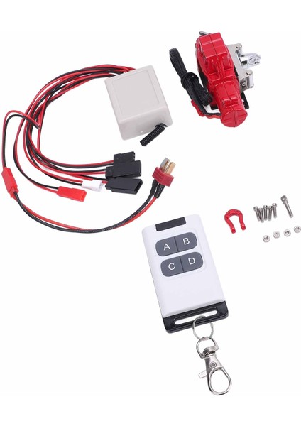 1/10 Rc Araba Vinç Uzaktan Kumanda ile T Fiş Uzatma Kablosu Alüminyum Alaşım Rc Paletli Araba Metal Vinç 4 D90 D110 Rc Araba Kırmızı (Yurt Dışından) fırsatları