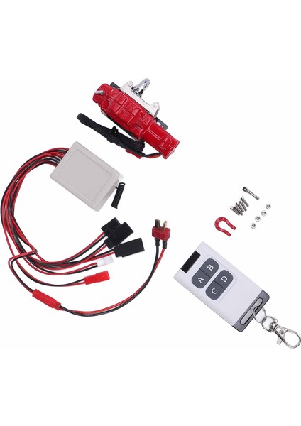 1/10 Rc Araba Vinç Uzaktan Kumanda ile T Fiş Uzatma Kablosu Alüminyum Alaşım Rc Paletli Araba Metal Vinç 4 D90 D110 Rc Araba Kırmızı (Yurt Dışından) indirimleri