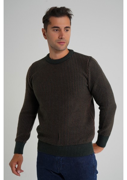 Erkek Vızon Çizgili Bisiklet Selanik Yün Kazak TRIST-5351 modelleri