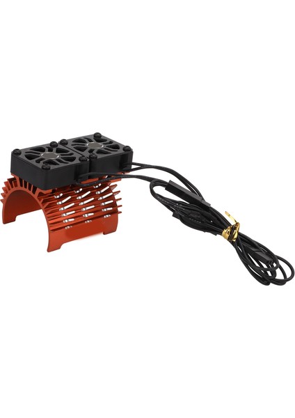 40‑42MM Fırçasız Motor Soğutma Fanı Çift Motorlu Isı Emici Radyatör 1/8 Uzaktan Kumandalı Araba Turuncu (Yurt Dışından)