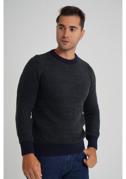 Erkek Vızon Çizgili Bisiklet Selanik Yün Kazak TRIST-5351 fiyatları