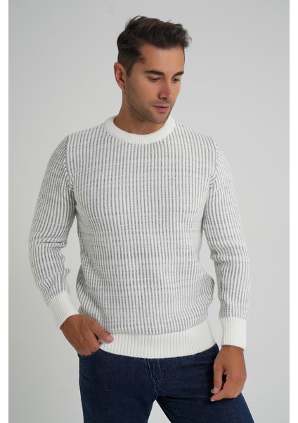 Erkek Vızon Çizgili Bisiklet Selanik Yün Kazak TRIST-5351 indirimleri