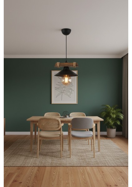 Nova Ahşap Rustik Modern Halatlı Tekli Sarkıt Avize fırsatları