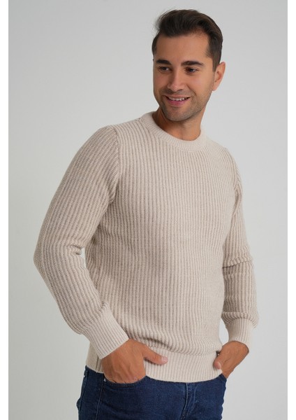 Erkek Vızon Çizgili Bisiklet Selanik Yün Kazak TRIST-5351 modelleri