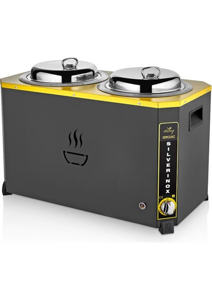 C-08 Jumbo Çorba Kazanı, 9+9 L, Siyah