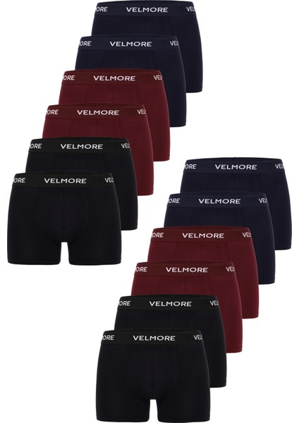 Erkek Boxer 12’li Kutu – Nefes Alan Pamuk Kumaş – Sıkmayan Esnek Bel Lastikli (S–5xl)