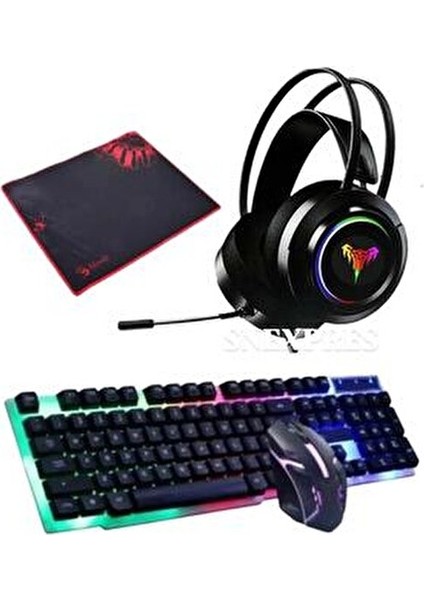 3in1 RGB Klavye Mause Razer Pad Esport Oyuncu Seti Gaming İçin Multimedya Tuşları