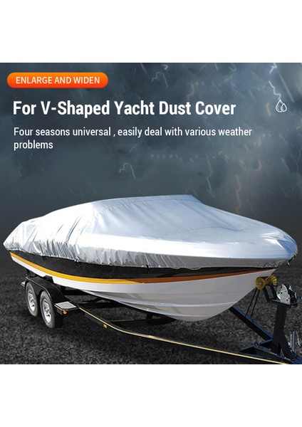 Tekne Örtüsü 11-22FT Açık V Şeklinde Yat Tozluk Yağmur Geçirmez Tekne Örtüsü Güneş Koruyucu Tafta 190T Gövde Koruyucu Kapak Dayanıklı Oxford Kumaş Anti-Aging (Yurt Dışından)