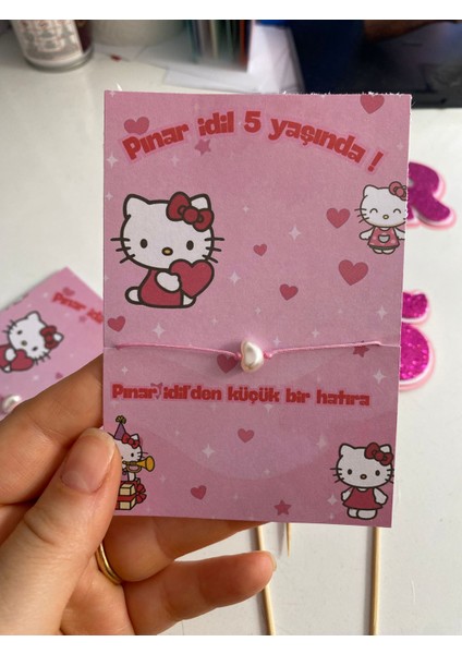 Hello Kitty Özel Doğum Günü Hediyelik Bileklik 10 Adet– Çocuk Parti Misafir Hediyesi