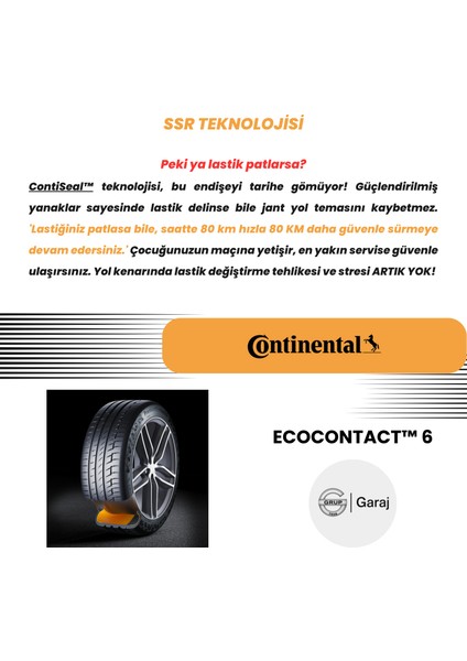 205/55R16 91W Continental ECOCONTACT6SSR - 2025 Yaz