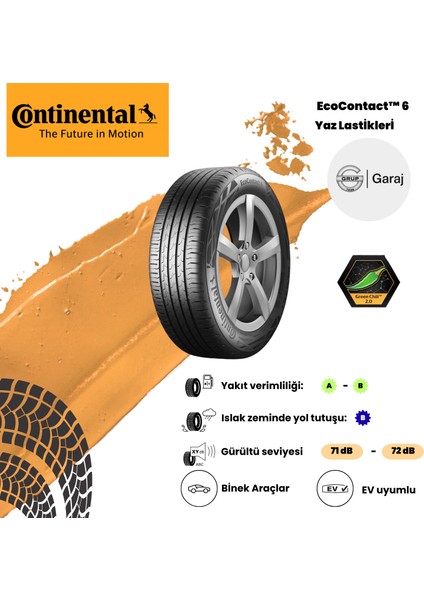 205/55R16 91W Continental ECOCONTACT6SSR - 2025 Yaz