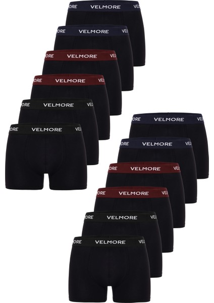 Erkek Boxer 12’li Kutu – Nefes Alan Pamuk Kumaş – Sıkmayan Esnek Bel Lastikli (S–5xl)