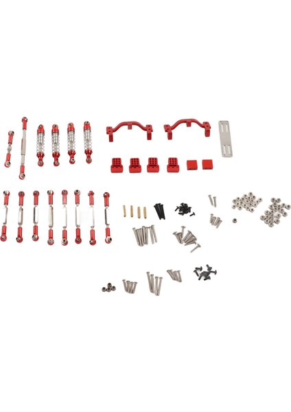 Rc Araba Yükseltme Yedek Kiti Alüminyum Alaşımlı Amortisör Rc Araba Çekme Çubuğu Kiti Wpl C24 C14 C14K C24K Rc Araba Kırmızı (Yurt Dışından)