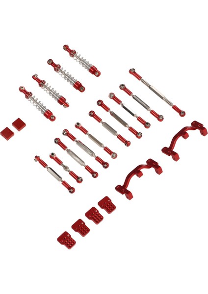 Rc Araba Yükseltme Yedek Kiti Alüminyum Alaşımlı Amortisör Rc Araba Çekme Çubuğu Kiti Wpl C24 C14 C14K C24K Rc Araba Kırmızı (Yurt Dışından) indirimleri