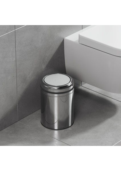 Basic Çöp Kovası - Sallanır Kapaklı 8 L, Parlak Krom Paslanmaz fiyatları