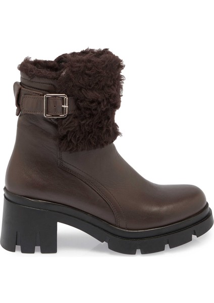 Kahve Hakiki Deri Kadın Casual Bot - K23K1BT66856-A24