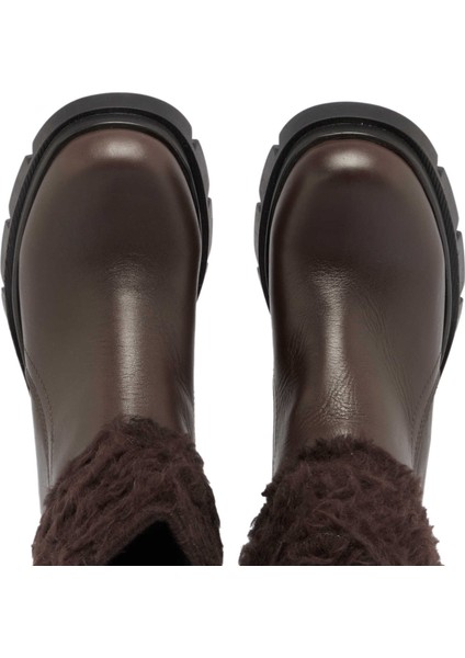 Kahve Hakiki Deri Kadın Casual Bot - K23K1BT66856-A24