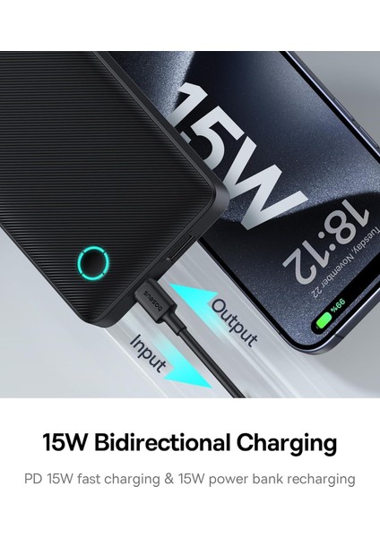 Airpow Lite Power 10.000mAh 15W Taşınabilir Şarj Cihazı - Siyah indirimleri