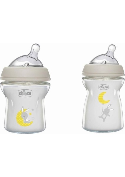 Natural Feeling Cam Biberon Çiftli 150+250ML Desenli, Renkli, Sağlıklı ve Güvenli Kullanım