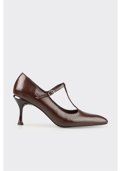 Kahve Kadın Orta Topuk Ayakkabı