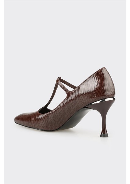 Kahve Kadın Orta Topuk Ayakkabı modelleri