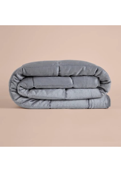 Çift Kişilik Çift Taraflı Welsoft Yorgan Gri 195X215 cm - Velour Serisi