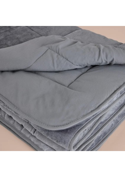 Çift Kişilik Çift Taraflı Welsoft Yorgan Gri 195X215 cm - Velour Serisi fırsatları