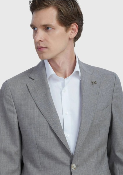 Vizon Kareli Zeroweight Slim Fit %100 Yün Takım Elbise modelleri