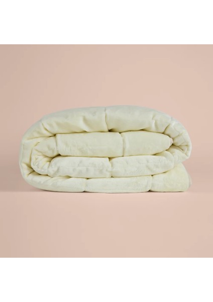 Çift Kişilik Çift Taraflı Welsoft Yorgan Krem 195X215 cm - Velour Serisi