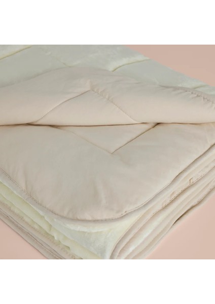 Çift Kişilik Çift Taraflı Welsoft Yorgan Krem 195X215 cm - Velour Serisi fırsatları