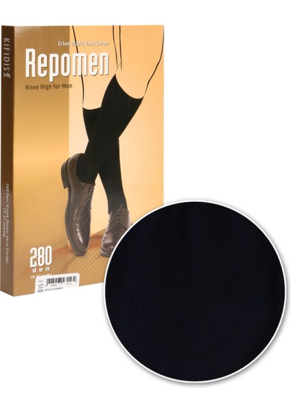 280 Den. 19-21 Mmhg Unisex Diz Altı Çorabı (Repomen) - Mavi - 3