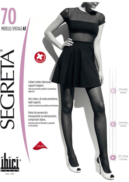 70 Modello Speciale Külotlu Ağsız Çorap - Antrasit - 5