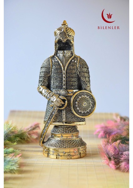 Fetih Zırh Ayetel Kürsi Biblo 11X21 cm (Küçük Boy) – Gümüş Renk Metal Dekoratif Aksesuar