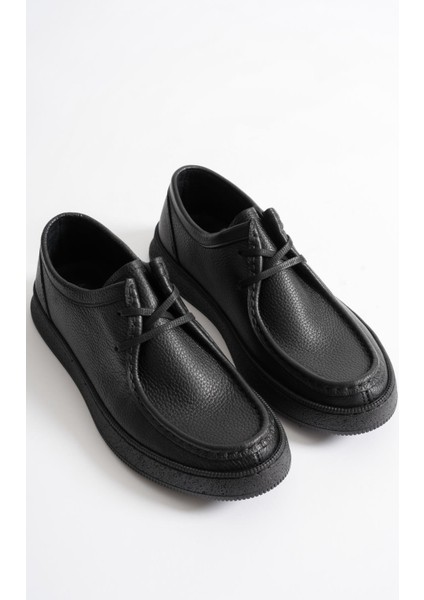 Oren Erkek Siyah Hakiki Deri Bağcıklı Casual Ayakkabı fiyatları