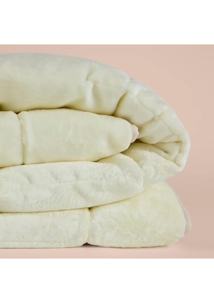 Tek Kişilik Çift Taraflı Welsoft Yorgan Krem 155X215 cm - Velour Serisi fiyatları