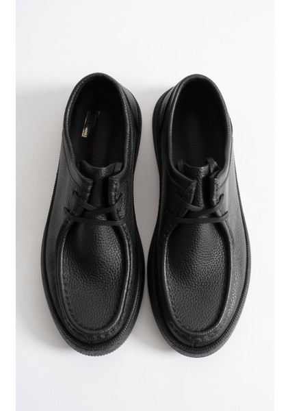 Oren Erkek Siyah Hakiki Deri Bağcıklı Casual Ayakkabı modelleri