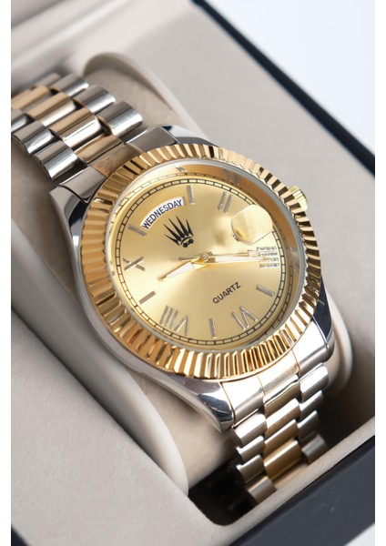 Lumen Romanum Silver Gold Sarı Kol Saati